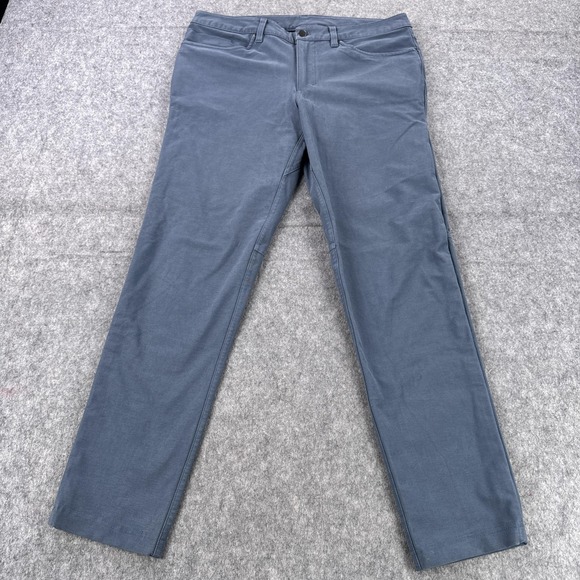 Lululemon Pants Mens 33 Blue Gray Five Pocket Stretch Performance ABC Casual